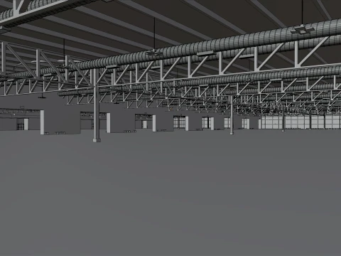 interior fiera Milano pavillion 2 and 4 3D Model