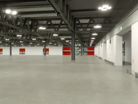 interior pavillion 6 and 10 fiera milano 3D Model