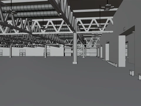 interior pavillion 6 and 10 fiera milano 3D Model