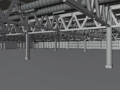 interior pavillion 6 and 10 fiera milano 3D Model