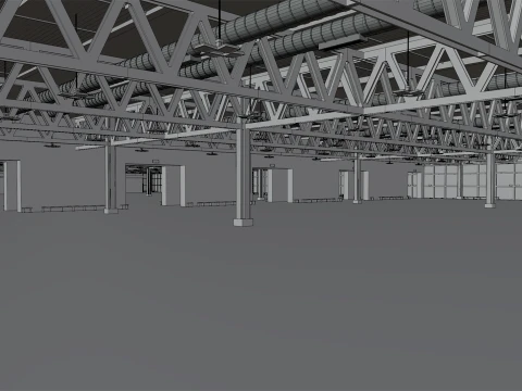 interior pavillion 6 and 10 fiera milano 3D Model