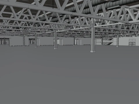 interior pavillion 6 and 10 fiera milano 3D Model