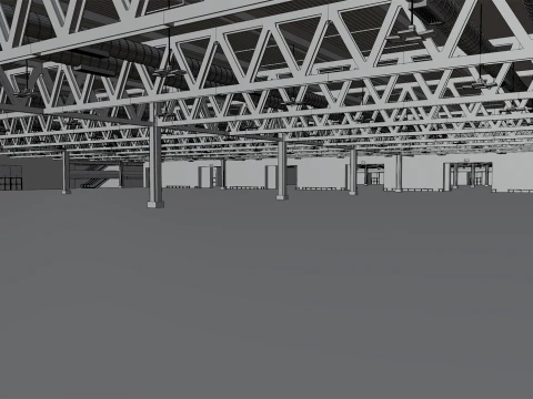 interior pavillion 6 and 10 fiera milano 3D Model