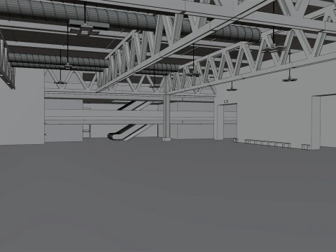 interior pavillion 6 and 10 fiera milano 3D Model