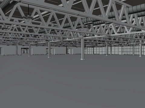 interior pavillion 6 and 10 fiera milano 3D Model