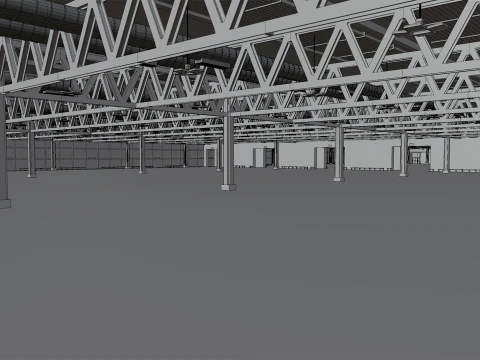 interior pavillion 6 and 10 fiera milano 3D Model