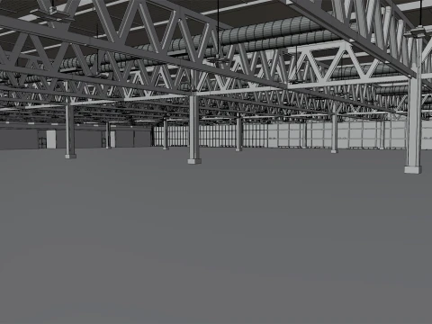 interior pavillion 6 and 10 fiera milano 3D Model