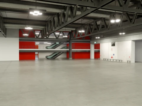 interior pavillion 8 and 12 fiera milano 3D Model