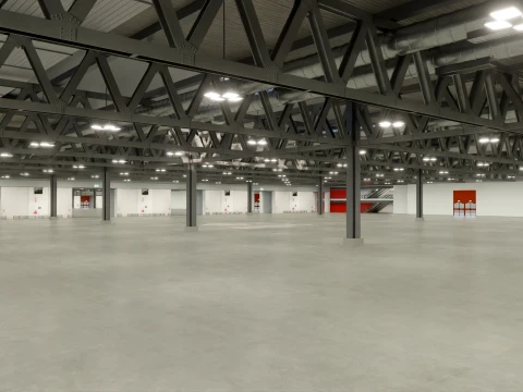 interior pavillion 8 and 12 fiera milano 3D Model