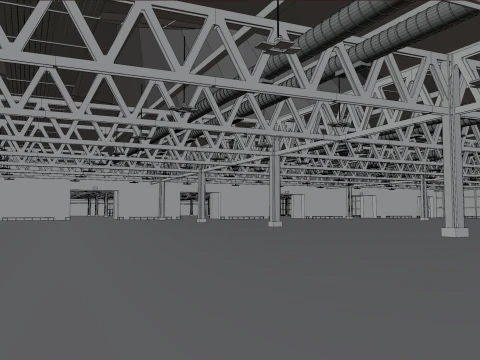 interior pavillion 8 and 12 fiera milano 3D Model