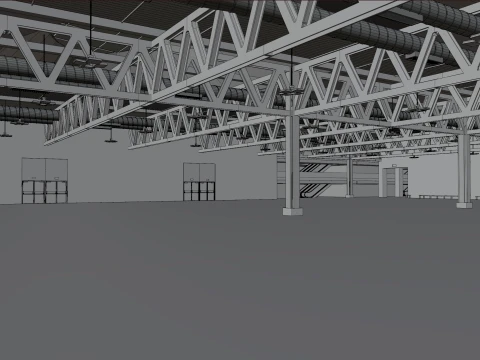 interior pavillion 8 and 12 fiera milano 3D Model