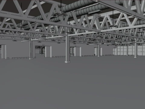 interior pavillion 8 and 12 fiera milano 3D Model