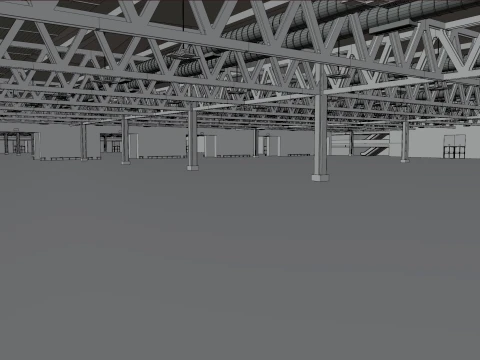 interior pavillion 8 and 12 fiera milano 3D Model