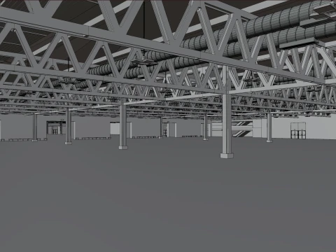 interior pavillion 8 and 12 fiera milano 3D Model