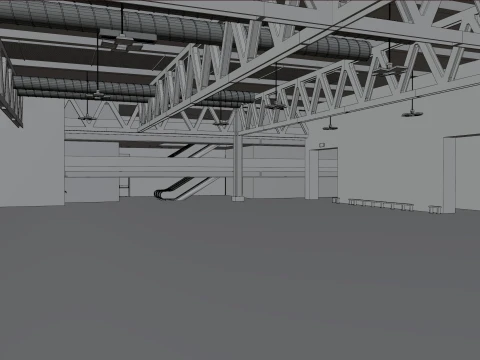 interior pavillion 8 and 12 fiera milano 3D Model