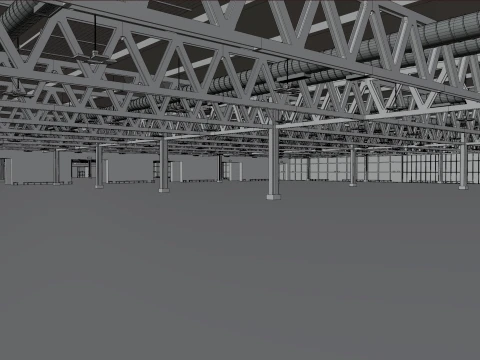 interior pavillion 8 and 12 fiera milano 3D Model