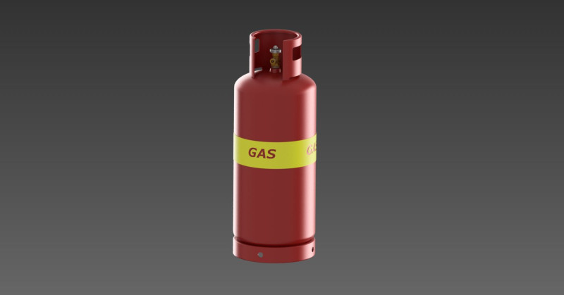 Gas cylinder 3D Model .c4d .max .obj .3ds .fbx .stl .blend 