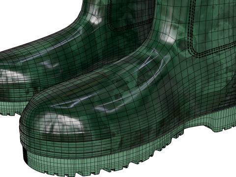 घुटनों तक पहने जाने वाले जूते 3D मॉडल