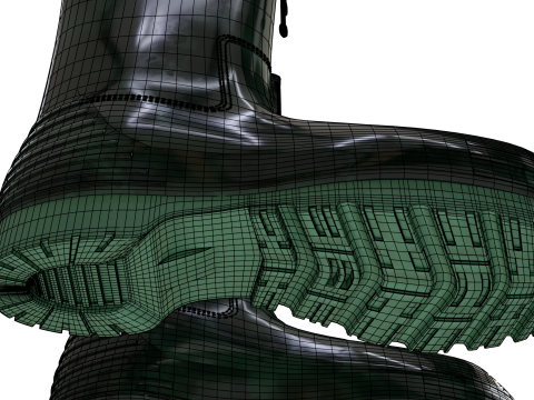 घुटनों तक पहने जाने वाले जूते 3D मॉडल