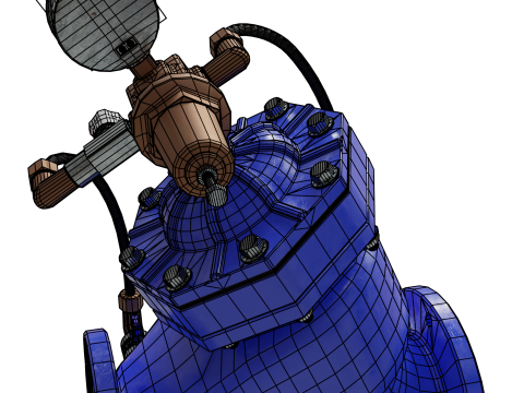 Katup pengatur tekanan air Model 3D