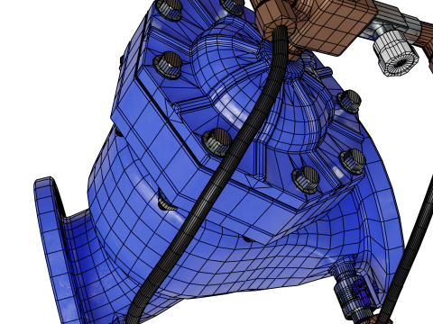 Katup pengatur tekanan air Model 3D