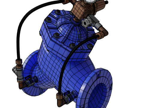 Katup pengatur tekanan air Model 3D