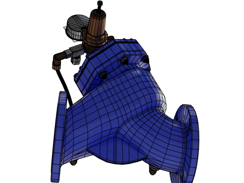 Katup pengatur tekanan air Model 3D