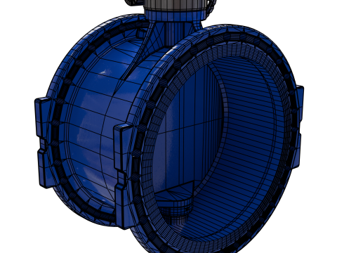 Zawór motylkowy Model 3D