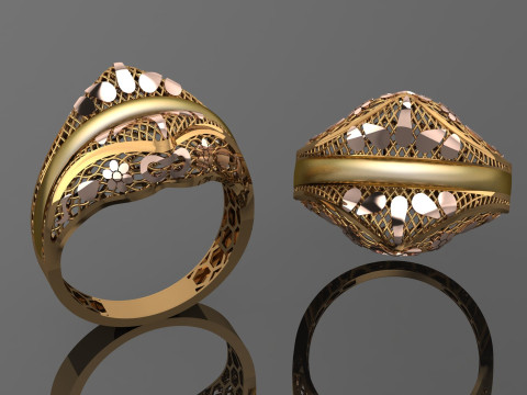 49 七面鳥紙鋳造リング stl 3D プリント モデル 3Dプリントモデル