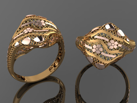 49 七面鳥紙鋳造リング stl 3D プリント モデル 3Dプリントモデル