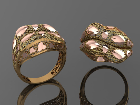 49 七面鳥紙鋳造リング stl 3D プリント モデル 3Dプリントモデル