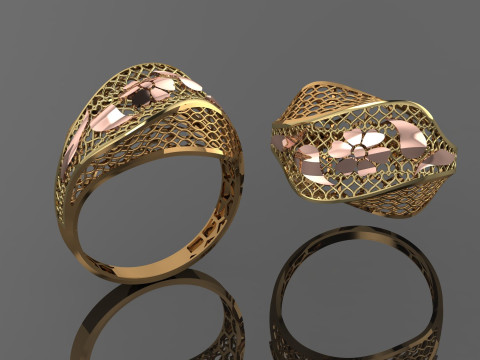 49 七面鳥紙鋳造リング stl 3D プリント モデル 3Dプリントモデル