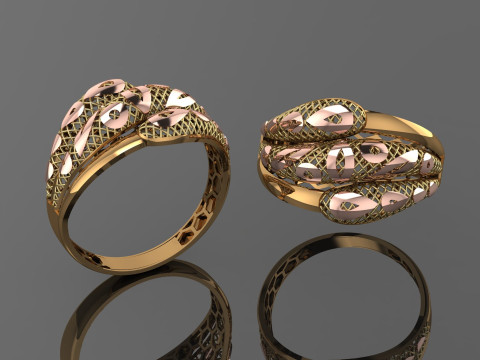 49 七面鳥紙鋳造リング stl 3D プリント モデル 3Dプリントモデル