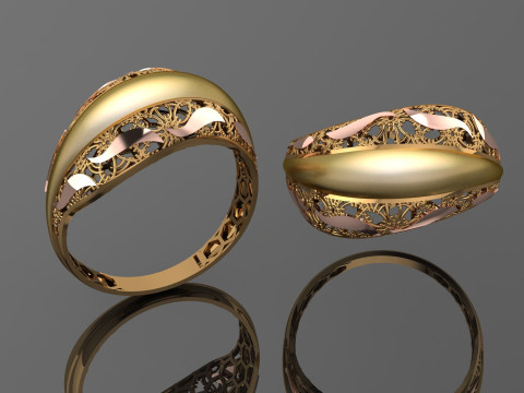 49 七面鳥紙鋳造リング stl 3D プリント モデル 3Dプリントモデル