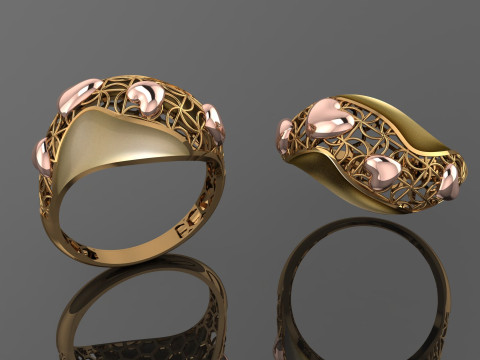 49 七面鳥紙鋳造リング stl 3D プリント モデル 3Dプリントモデル