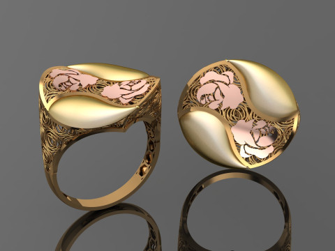 49 七面鳥紙鋳造リング stl 3D プリント モデル 3Dプリントモデル