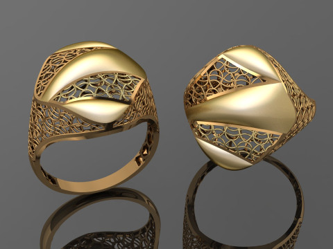 49 七面鳥紙鋳造リング stl 3D プリント モデル 3Dプリントモデル