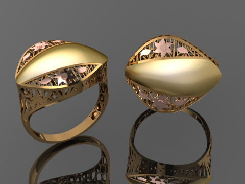 49 七面鳥紙鋳造リング stl 3D プリント モデル 3Dプリントモデル