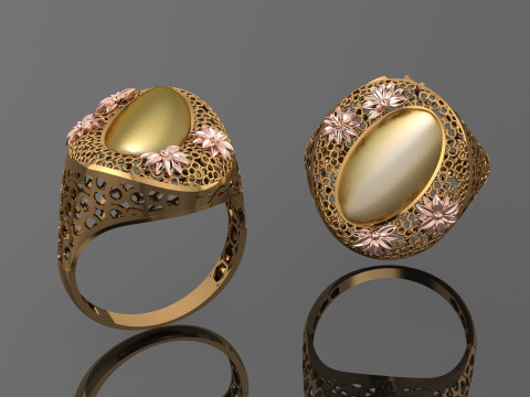 49 七面鳥紙鋳造リング stl 3D プリント モデル 3Dプリントモデル