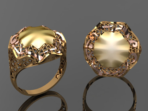 49 七面鳥紙鋳造リング stl 3D プリント モデル 3Dプリントモデル