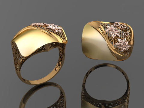 49 七面鳥紙鋳造リング stl 3D プリント モデル 3Dプリントモデル