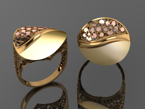 49 七面鳥紙鋳造リング stl 3D プリント モデル 3Dプリントモデル