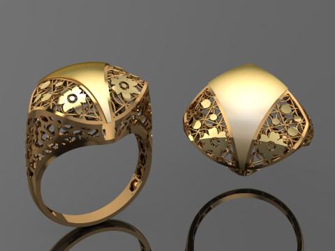 49 七面鳥紙鋳造リング stl 3D プリント モデル 3Dプリントモデル