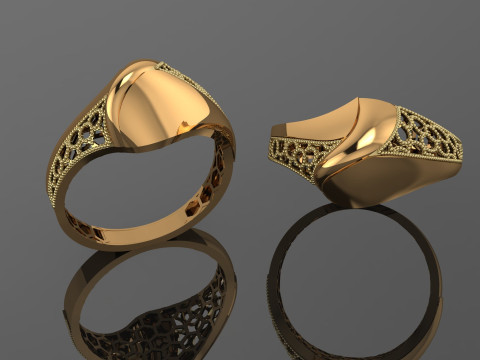 49 七面鳥紙鋳造リング stl 3D プリント モデル 3Dプリントモデル