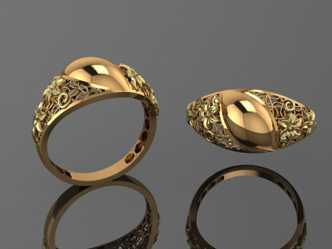 49 七面鳥紙鋳造リング stl 3D プリント モデル 3Dプリントモデル