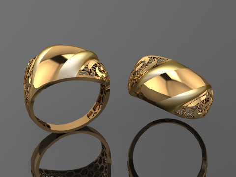 49 七面鳥紙鋳造リング stl 3D プリント モデル 3Dプリントモデル