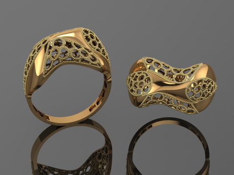 49 七面鳥紙鋳造リング stl 3D プリント モデル 3Dプリントモデル