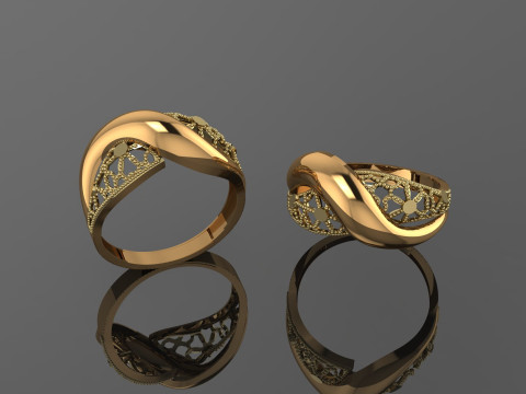 49 七面鳥紙鋳造リング stl 3D プリント モデル 3Dプリントモデル