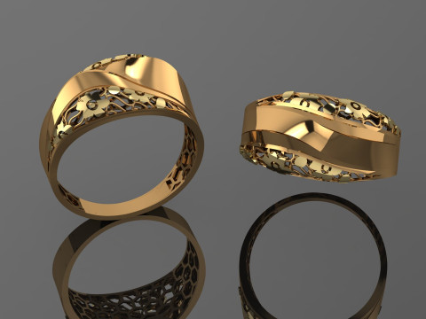 49 七面鳥紙鋳造リング stl 3D プリント モデル 3Dプリントモデル