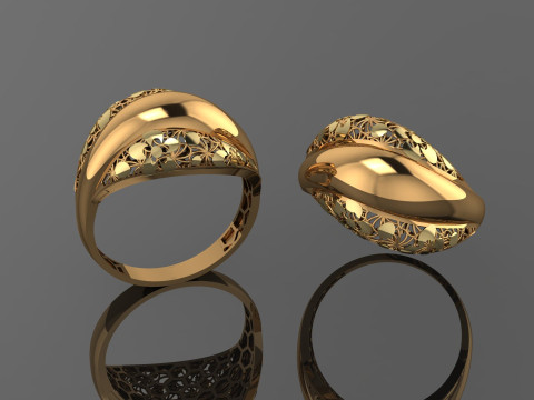 49 七面鳥紙鋳造リング stl 3D プリント モデル 3Dプリントモデル